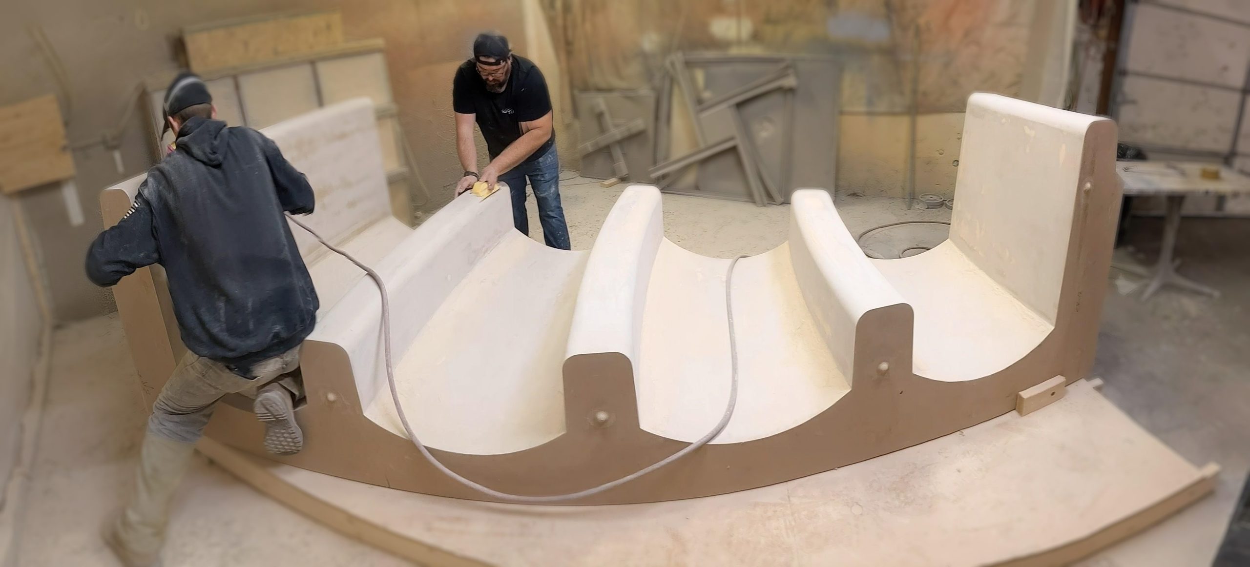 outshaped large format machining - fiberglass waterslide mold