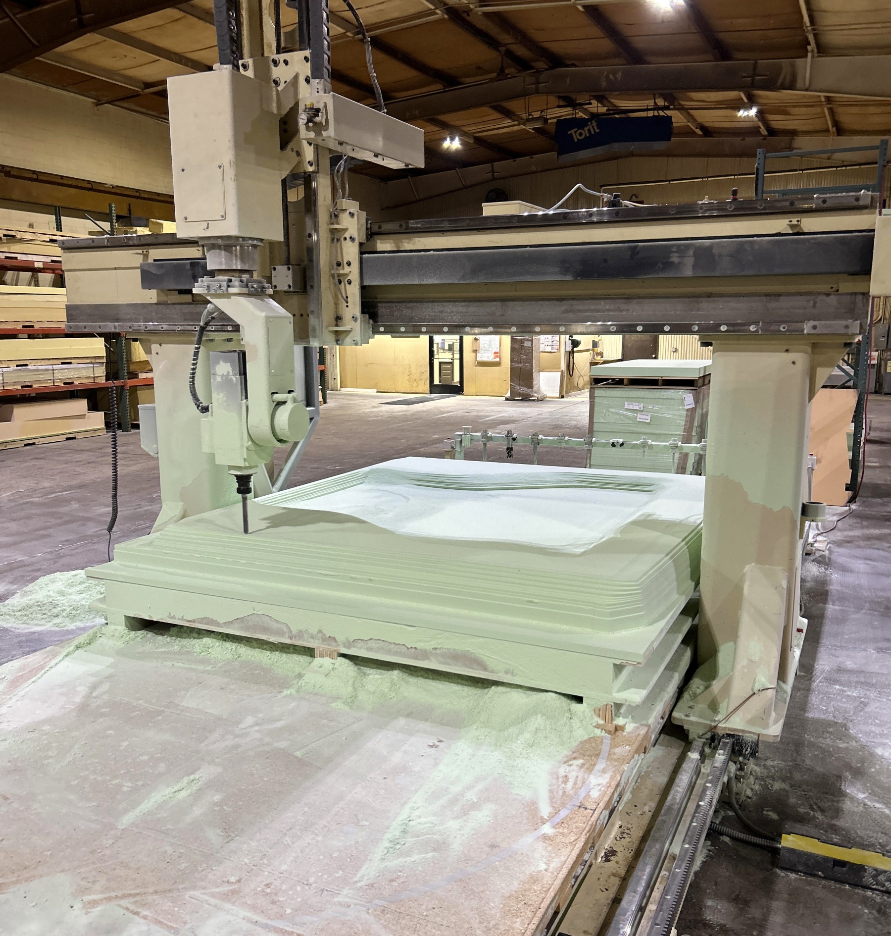 outshaped large format machining - fiberglass waterslide mold